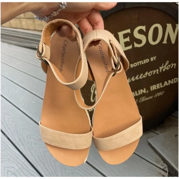 NIB! Size 6 Boho Vegan Suede Buckle Ankle Strap Espadrille Sandal! - Picture 2 of 6